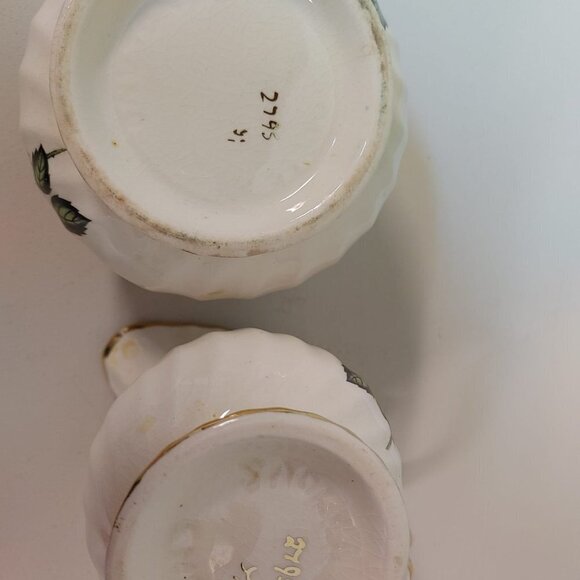 1970's Sadler Cream & Sugar Set, Sweet Rose Tea Time With Gold Trim, Porcelain - Picture 4 of 6